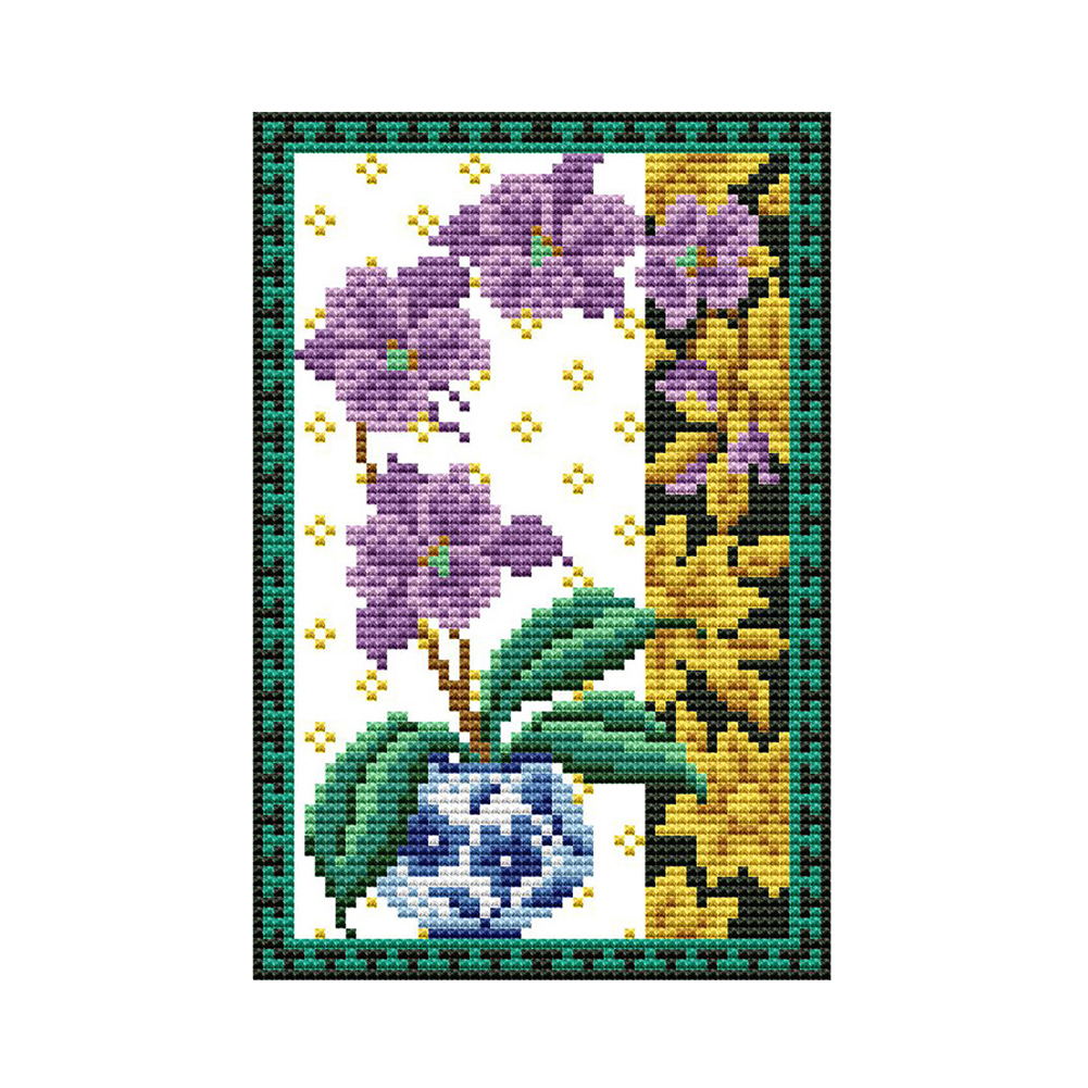 

Flower - 14CT Stamped Cross Stitch - 16*21CM, 501 Original