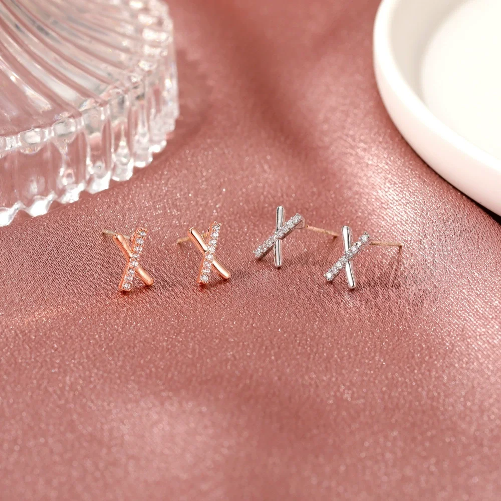 Letter X Gold Plated Earrings