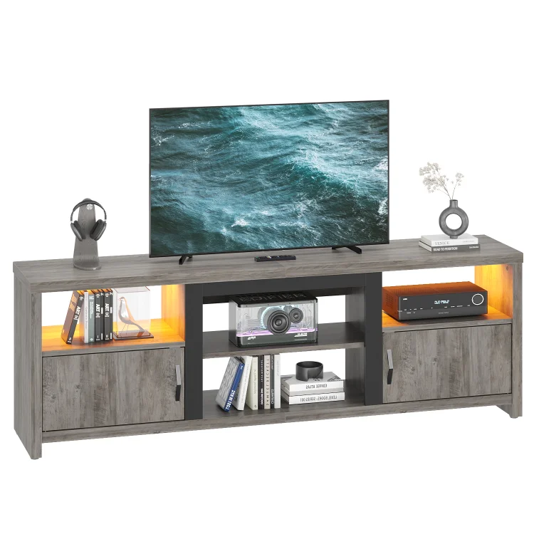 Bestier TV Stand for TVs up to 75" with LED Lights