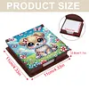 Cute Puppy Garden Wooden DIY Diamond Painting Sticky Notes Holder with 160 Blank Notepads, Round Drill, 9.8x9.8x2.4cm, Perfect for Home Office Decor and Craft Gifts