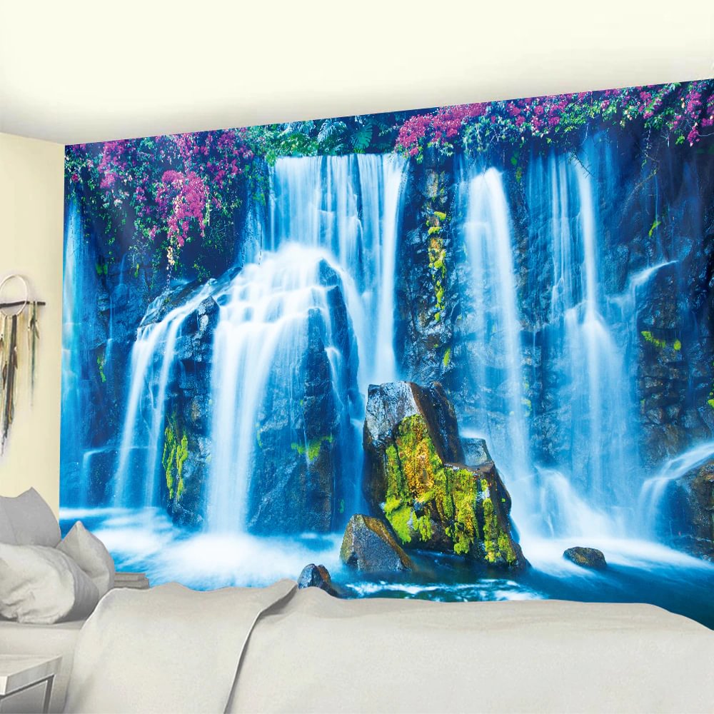 Nigikala waterfall forest home art tapestry Hippie Bohemian decoration large bed sheet background wall sofa blanket