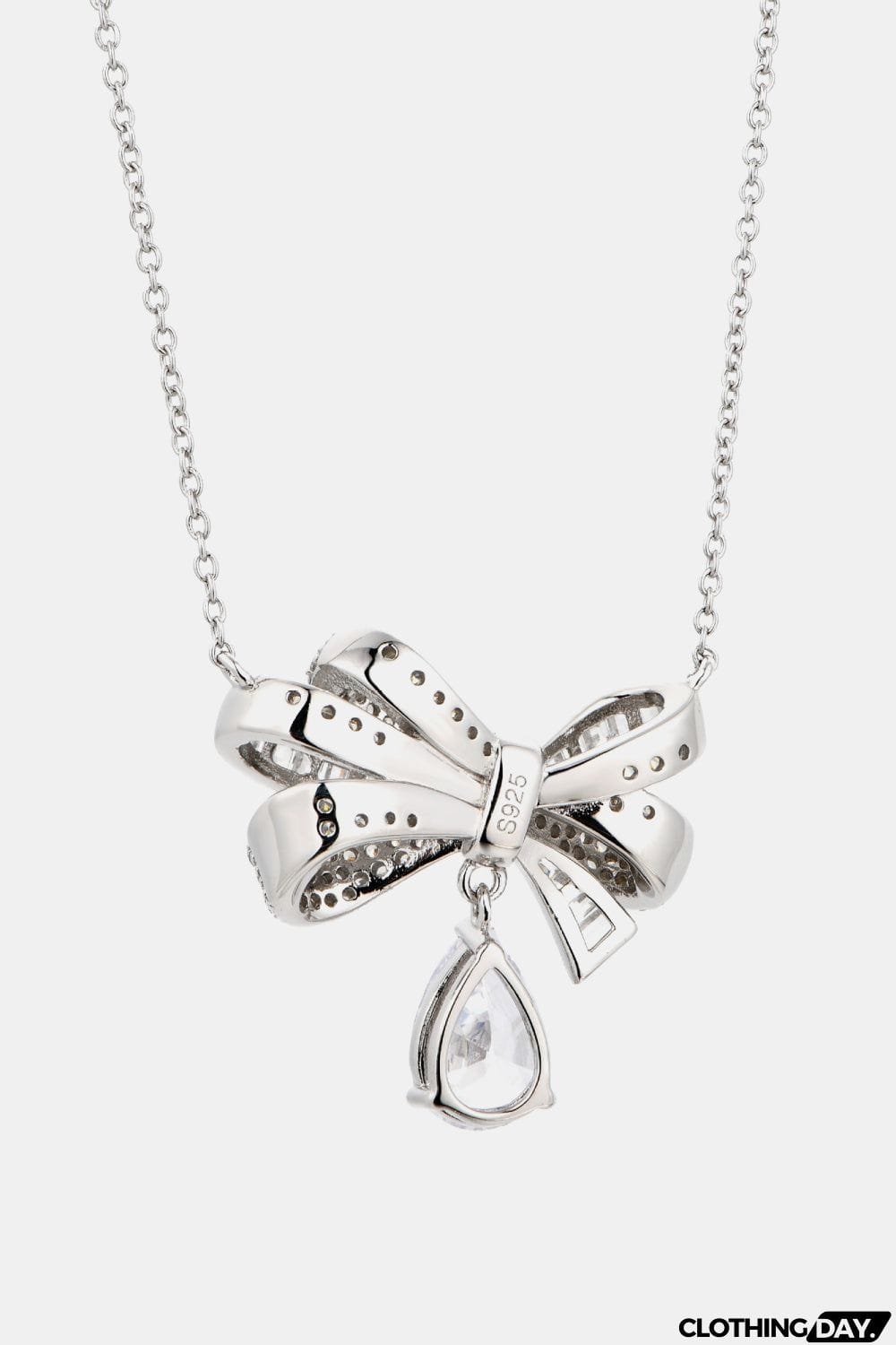 Teardrop Shape 925 Sterling Silver Zircon Pandent Necklace