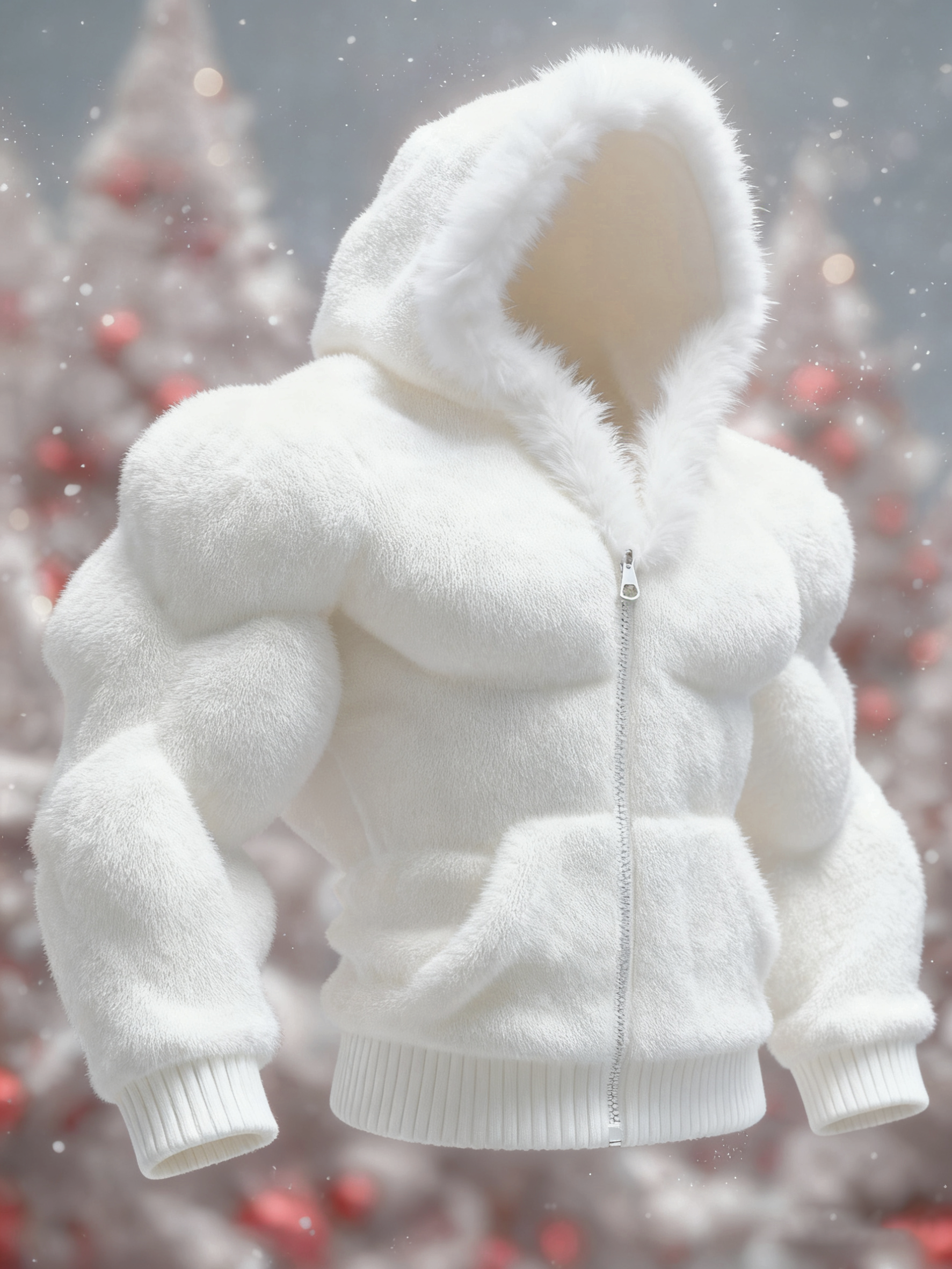Men's Christmas Knitted Fur Collar Hooded Sweater artswardrobe