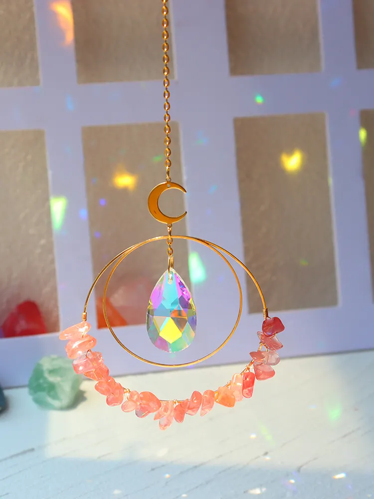 Crystal Sun Light Trapping Wind Chime Pendant Prism Lighting Catching Decor