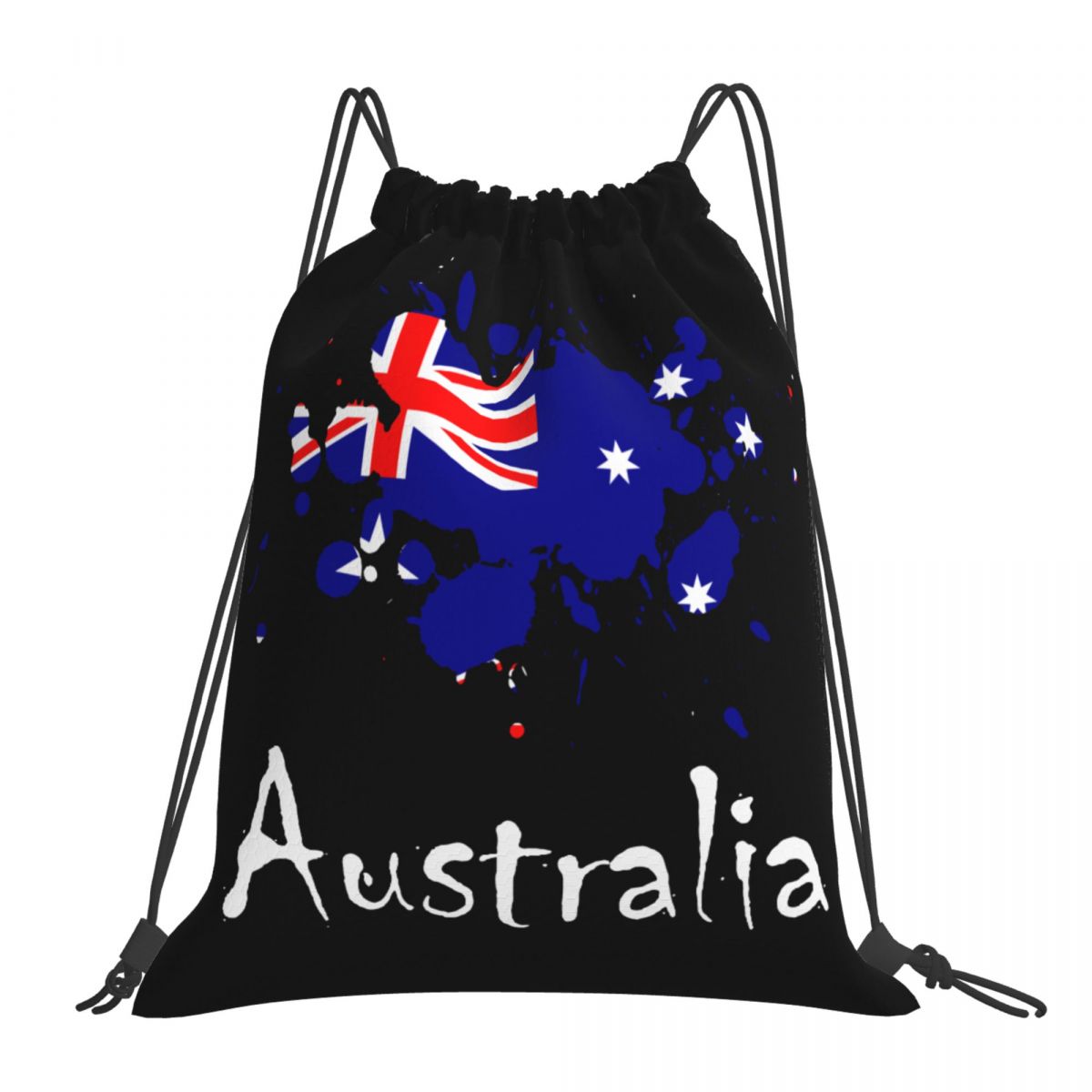 Australia Ink Spatter Foldable Sports Gym Drawstring Bag