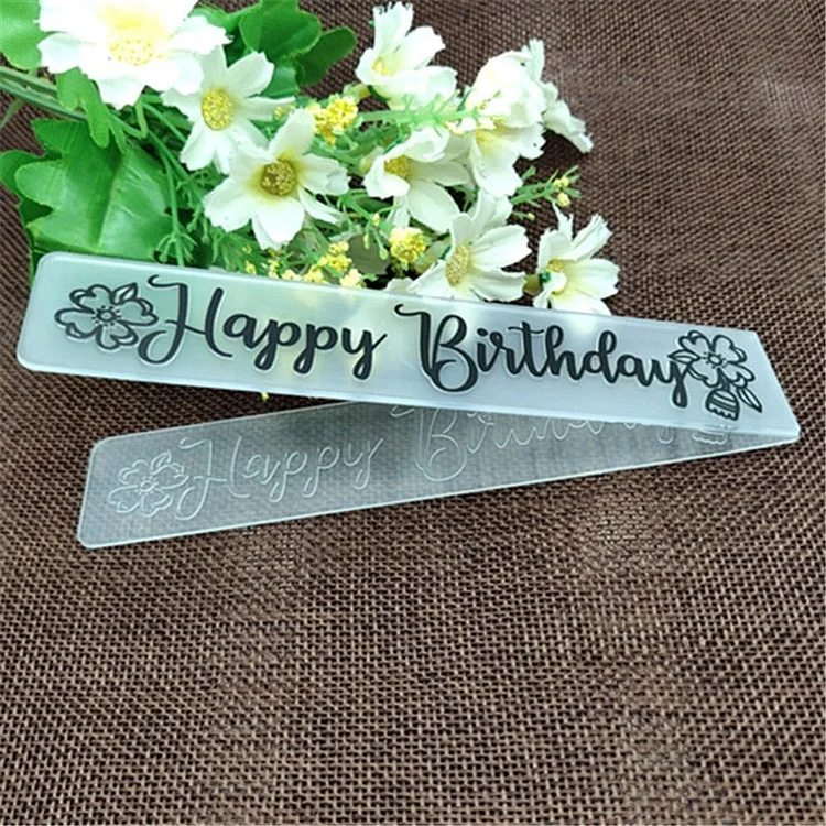 Happy Birthday geometric Plastic Embossing Folder For Scrapbook DIY Album Card Tool Plastic Template