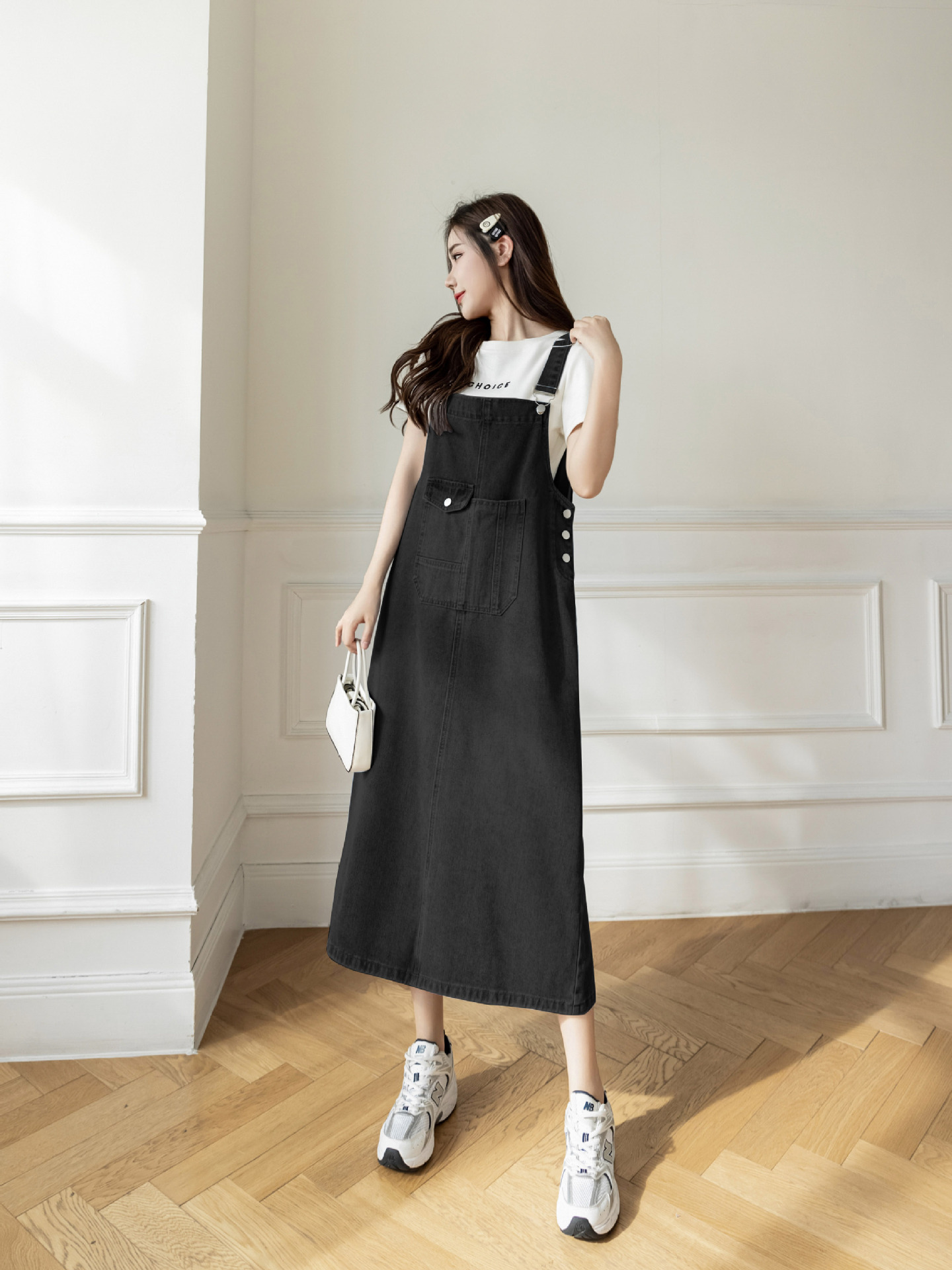 Bkdfamily old hollywood glamour dresses Women Denim Dresses Spring Summer Loose Casual Jean Suspender Strap Dress Large Size Versatile Mid Length Female Vestido