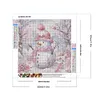 Winter Pink Snowman-Full Round Diamond Painting 30*30CM