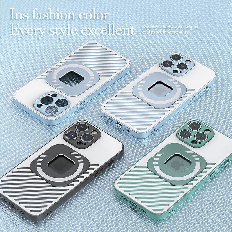 Aluminum Alloy Hollow Soft TPU Bumper Case for iPhone