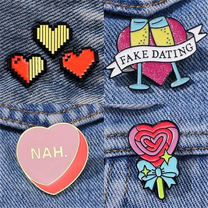 Casual Cute Minimalist Heart Shape Alloy Unisex Brooches