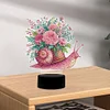 (US Local)Flower Snail Diamond Painting Night Light 5D DIY Diamond Art Lamp Home Decor