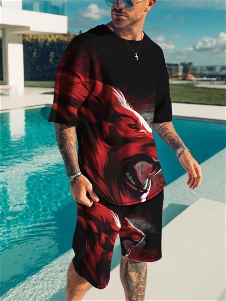 Men's T-shirt Suits Tracksuit Tennis Shirt Shorts and T Shirt Set Graphic Tee Graphic Letter Crew Neck Outdoor Street Short Sleeve Drawstring 2 Piece Clothing Apparel Sports Designer Sportswear