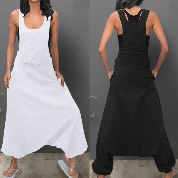 Women Sleeveless Baggy Long Vest Jumpsuits Playsuits Romper Pants Plus Size