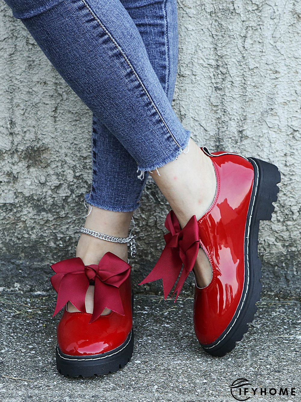 Women's Bow Decor Hollow out Slip On Mary Jane Shoes | IFYHOME