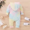 Baby Boy Girl Rompers Cute Infant Print Hooded Jumpsuits