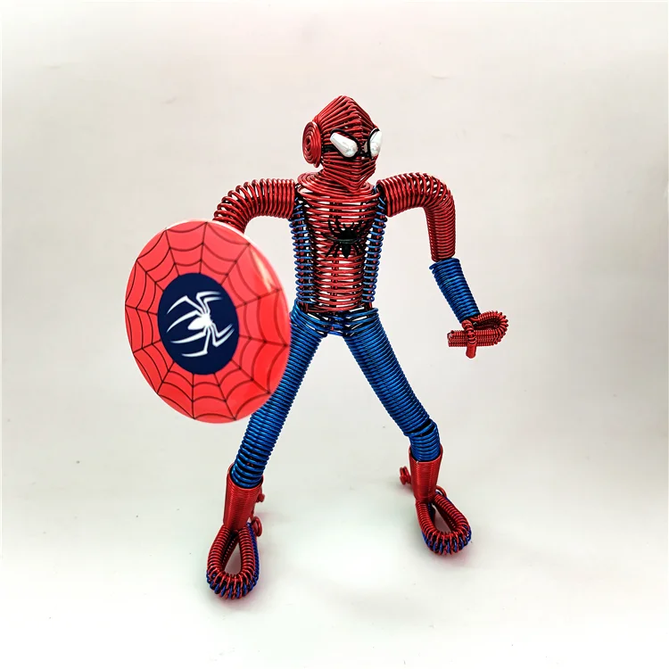Handmade Aluminum Wire Spider-Man Model Collectible Anime Merchandise Gift