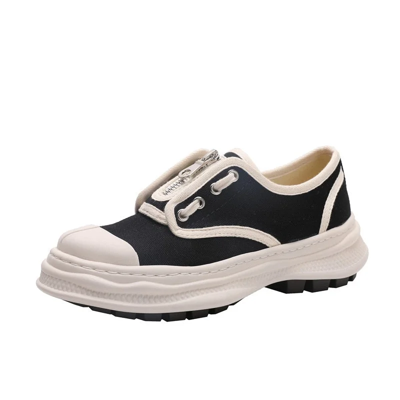 Retro Ladies Canvas Shoes Zapatillas Mujer Casual Flat Platform Shoes Mixed Colors Sneakers Women Round Toe Cozy Female Shoes