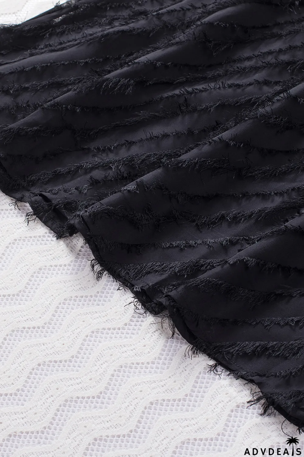 Black Textured Halter Lace-up Sleeveless Mini Dress