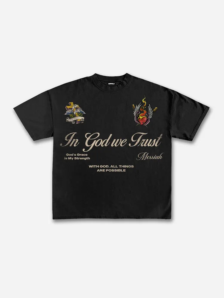 In God We Trust No. 23 Vintage Sports Graphic Cotton T-shirt