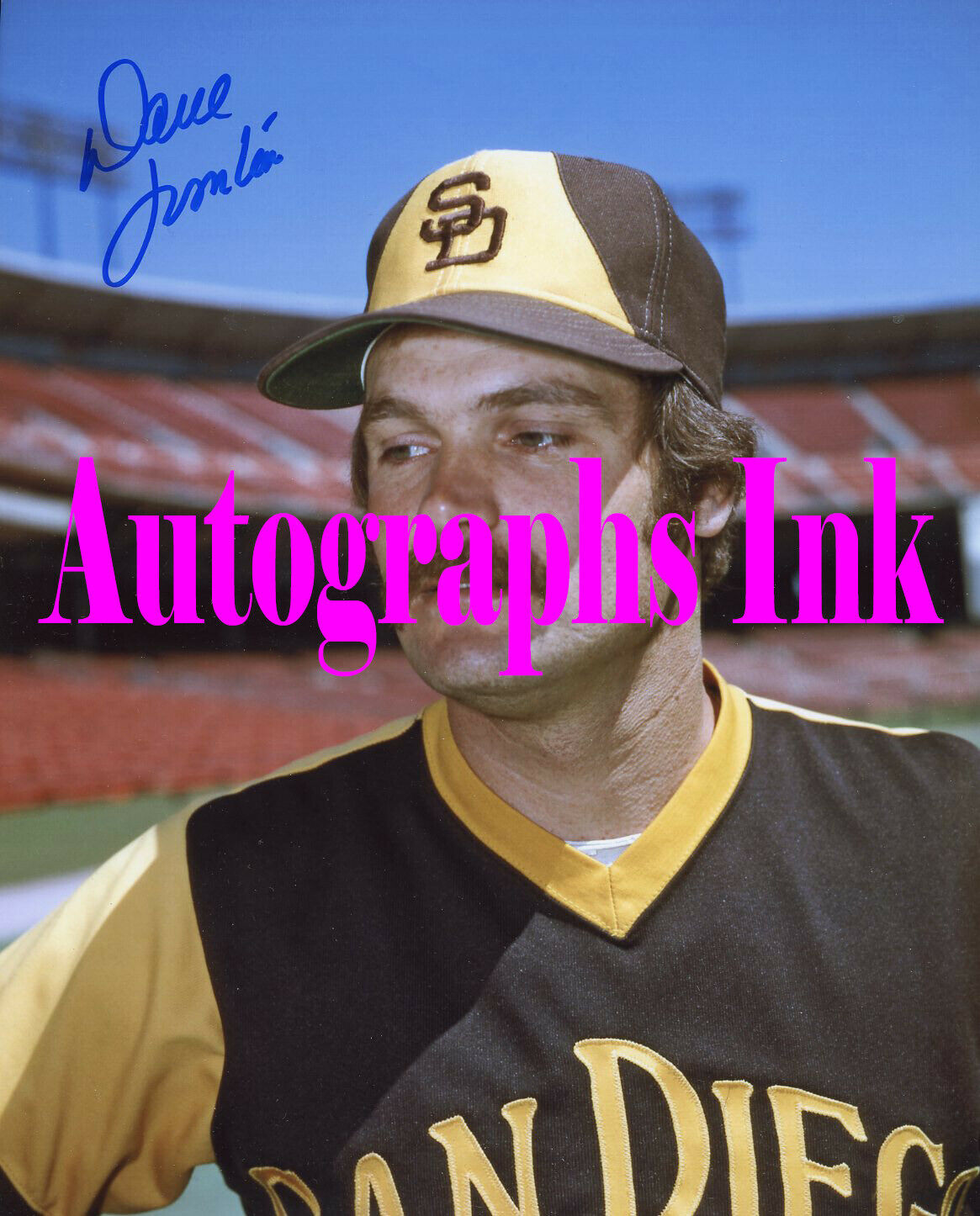 Dave Tomlin autographed 8x10 San Diego PadresTopps Vault