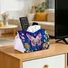 Purple Butterfly DIY PULeather Diamond Painting Tissue Box for Adults Beginners Gem Art Painting Napkin Holder for Living Room Bedroom Bathroom Table Decor