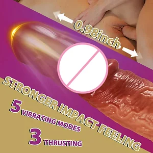 Reed 9-Inch Realistic Dildo with Vibrating Tongue Licking, 3 Thrusting Modes, Swinging Action, and Heating