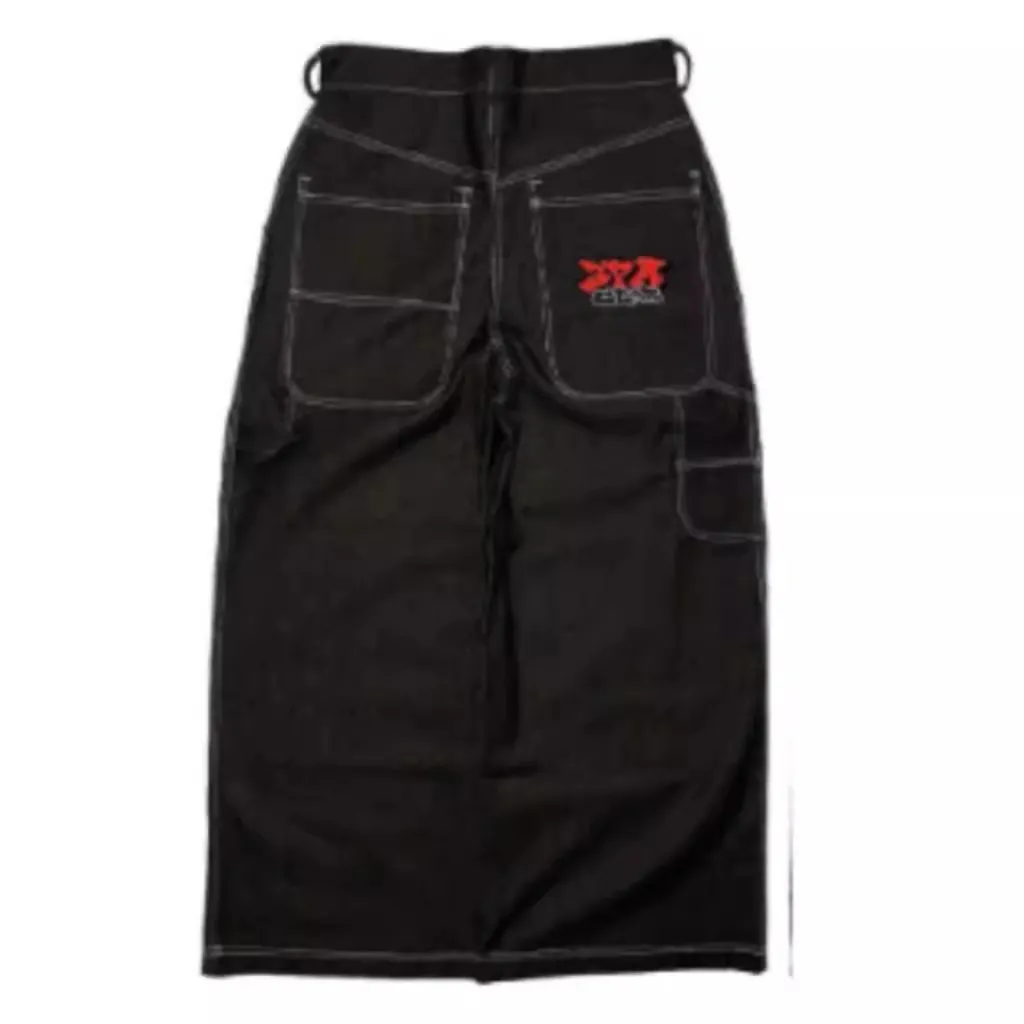 Brownm Pants Men's Loose Wide-Leg Retro Gradient Jeans Men's Tide Card High Street Straight Tube Overs