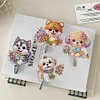 (US Local)6pcs/set DIY Special-shaped Diamond Painting Wall-mounted Key Hook Kit (Flower Dog)