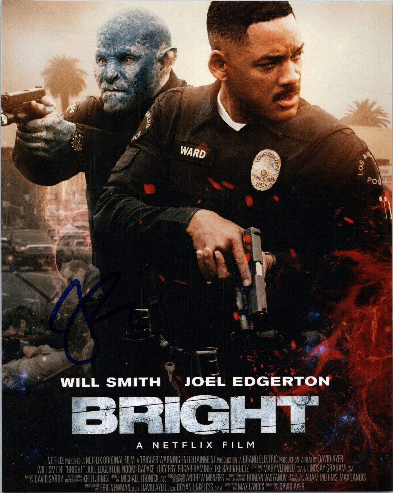 ~~ JOEL EDGERTON Authentic Hand-Signed BRIGHT