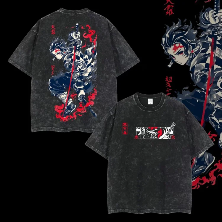 Demon Slayer Printed Unisex Washed T-Shirt