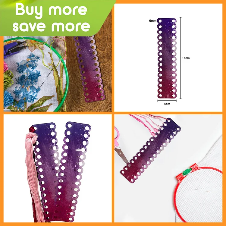 Embroidery Floss Organizer Cross Stitch Thread Holder Line Storage Boards 17*4CM/1.58*6.69in ( 30 Holes )