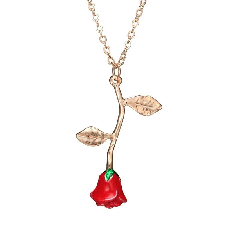 Women plus size clothing Four Color Rose Necklace Wholesale Cheap Jewelry-Nordswear