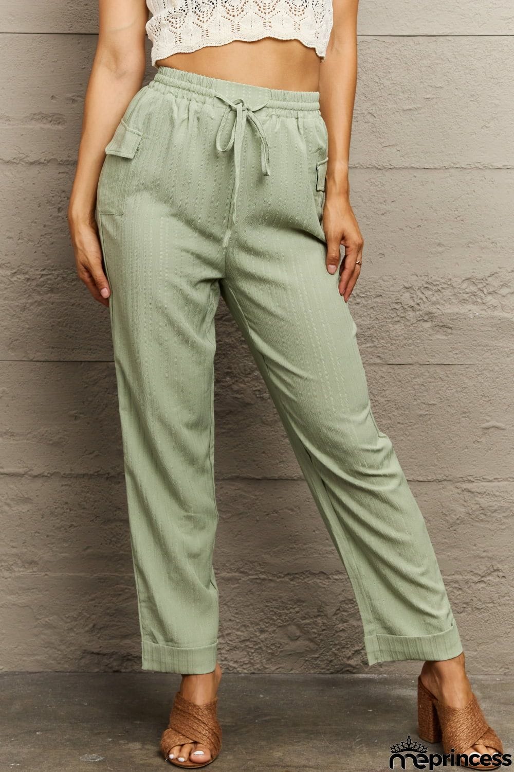 Tie Waist Long Pants