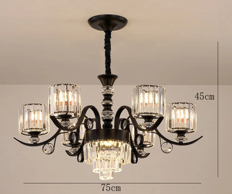 Living Room Crystal Chandelier Modern Simple Light Luxury Restaurant Atmospheric Lamp