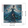 Blue Butterfly Lady-Full Square Diamond Painting(35x35cm)