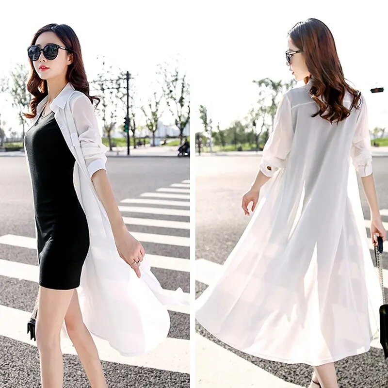 Boho Chiffon Kimonos 2019 Summer Women Blouses Beach Cardigans Shirt Tunics Robe Femme Chemise Red Green White Black Kimono Tops