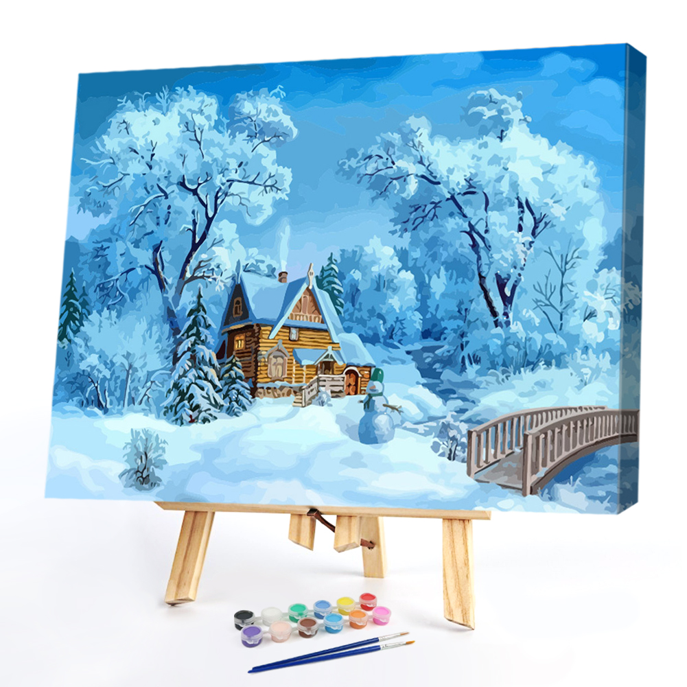 

40*50cm - Paint By Numbers - Snow House, 501 Original