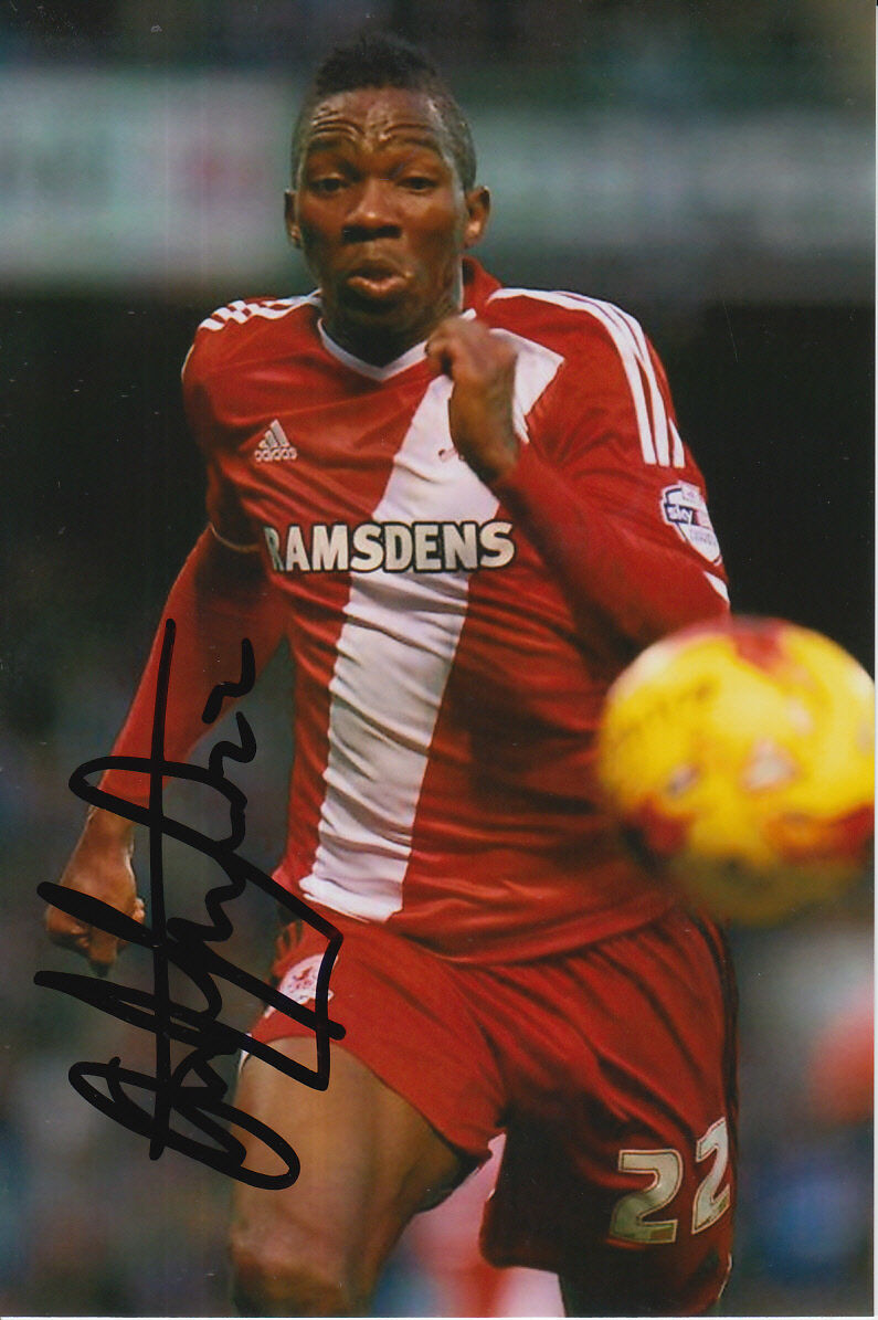 MIDDLESBROUGH HAND SIGNED KENNETH OMERUO 6X4 Photo Poster painting 3.