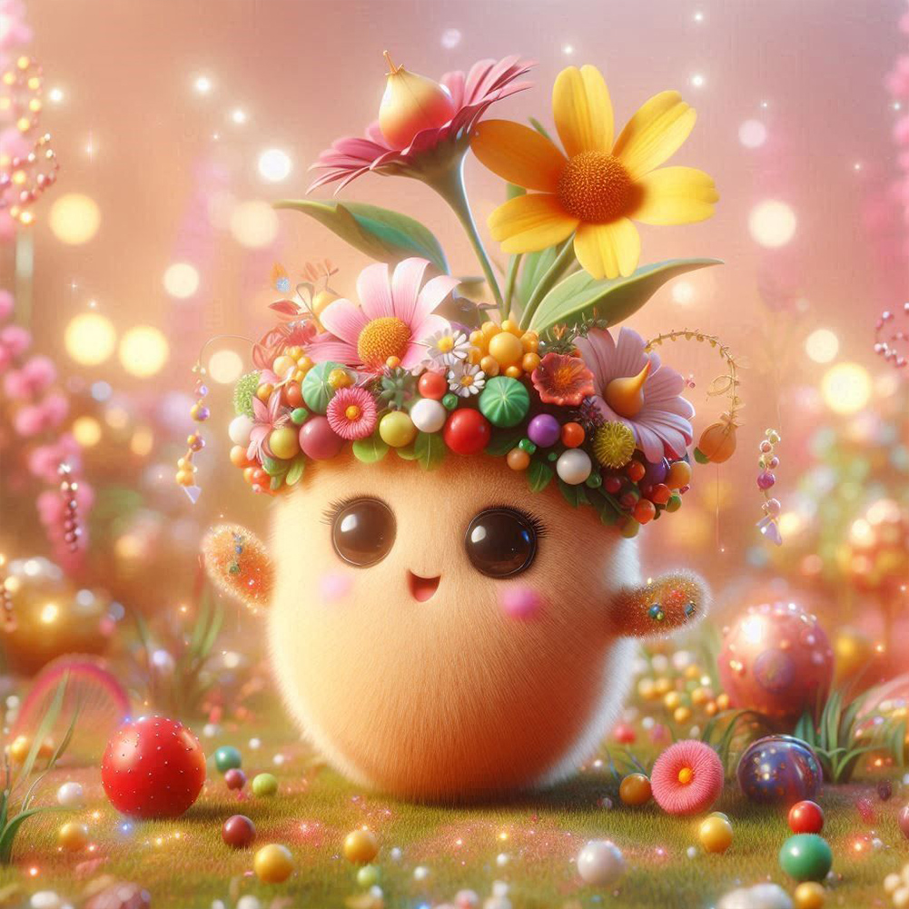 Flower Mushroom 30*30cm(canvas) full round drill diamond painting