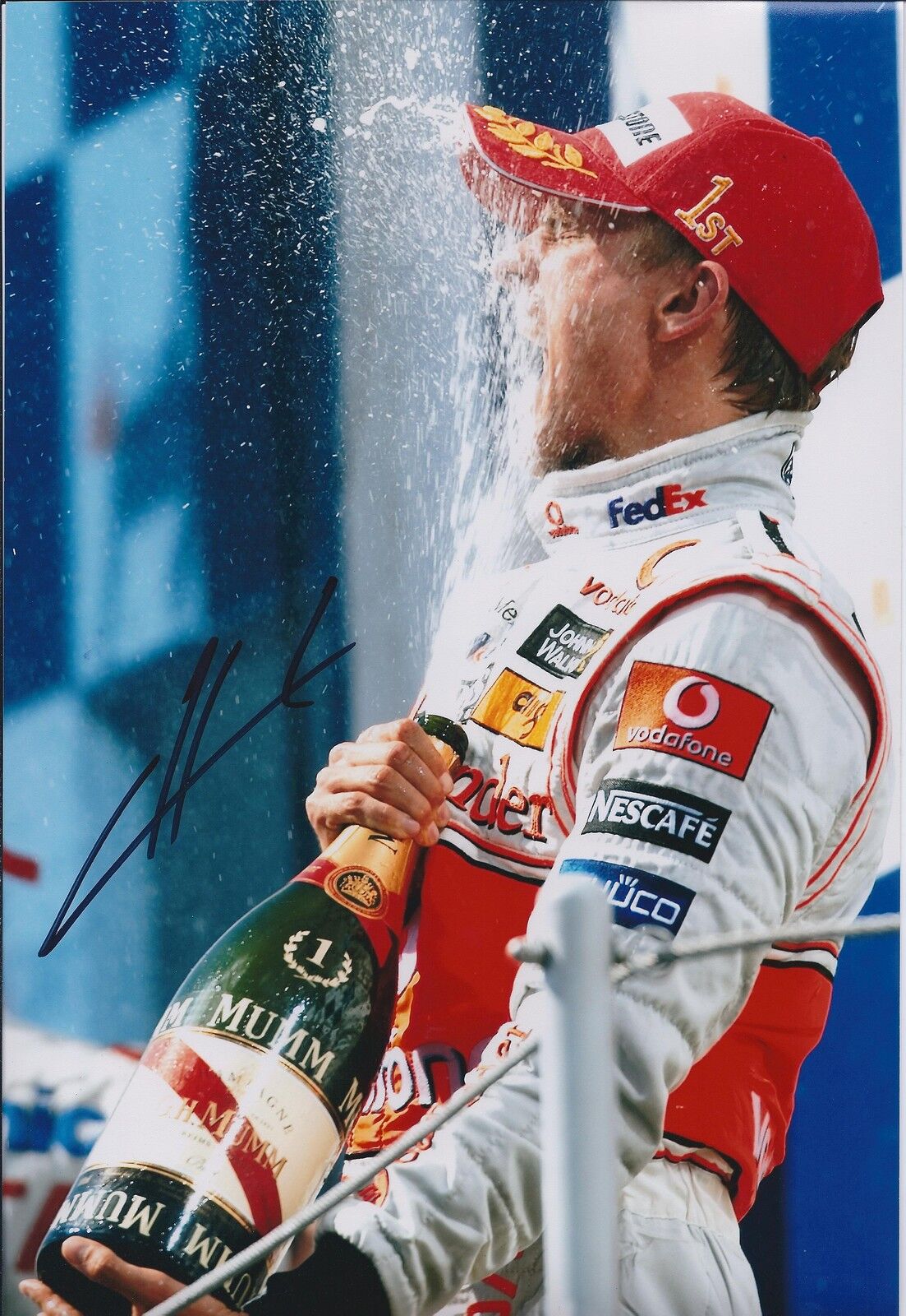 Heikki KOVALAINEN SIGNED Race Winner McLAREN AUTOGRAPH 12x8 Photo Poster painting AFTAL COA