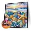 Coquillage-Peinture sp&eacute;ciale partielle au diamant-40*40cm