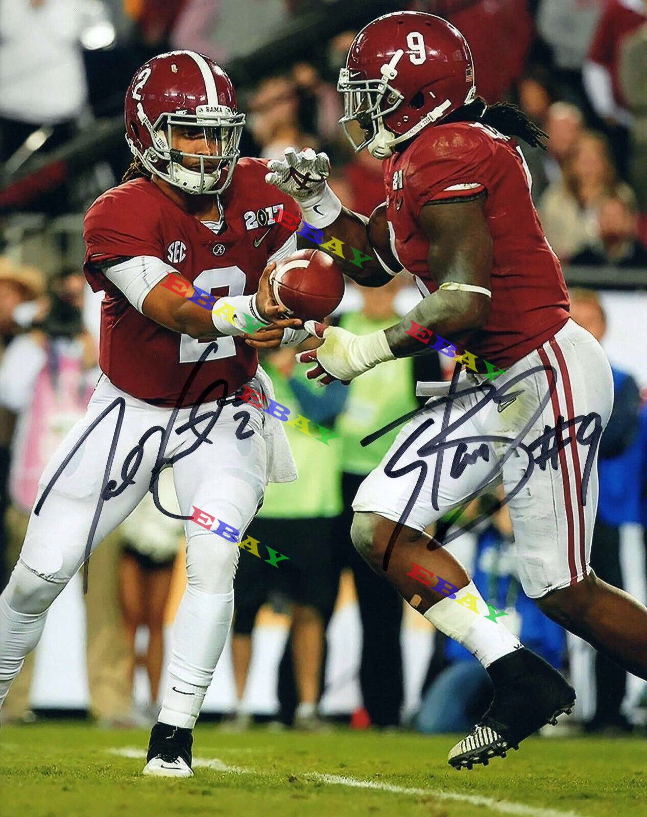 Jalen Hurts & Bo Scarbrough Alabama Signed Autographed 8x10 Photo Poster painting Reprint