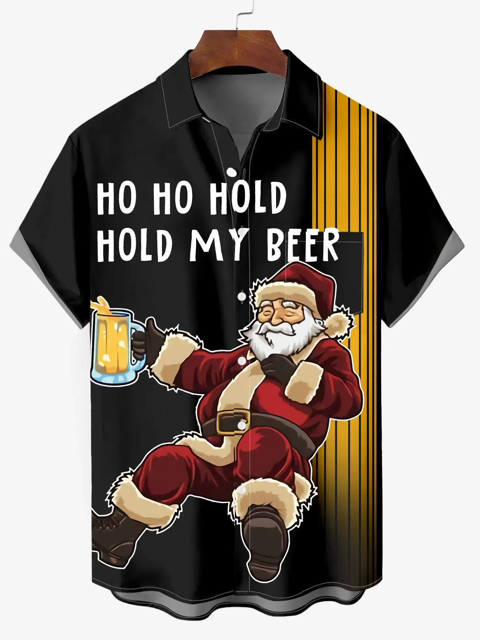 HOHO MY BEER I'm Drunk Chest Pocket Button Shirt PLUSCLOTHESMAN