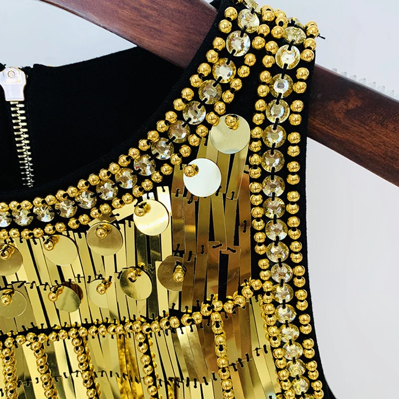 Nigikala Nigikala Fashion New Star Heavy Metal Nails Set With Elastic Waistcoat Dress