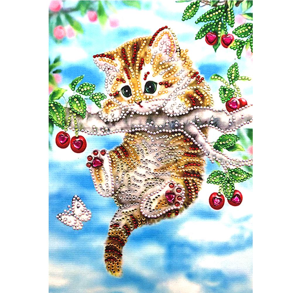 

25*35CM - Special Shaped Diamond Painting - Cute Cat, 501 Original