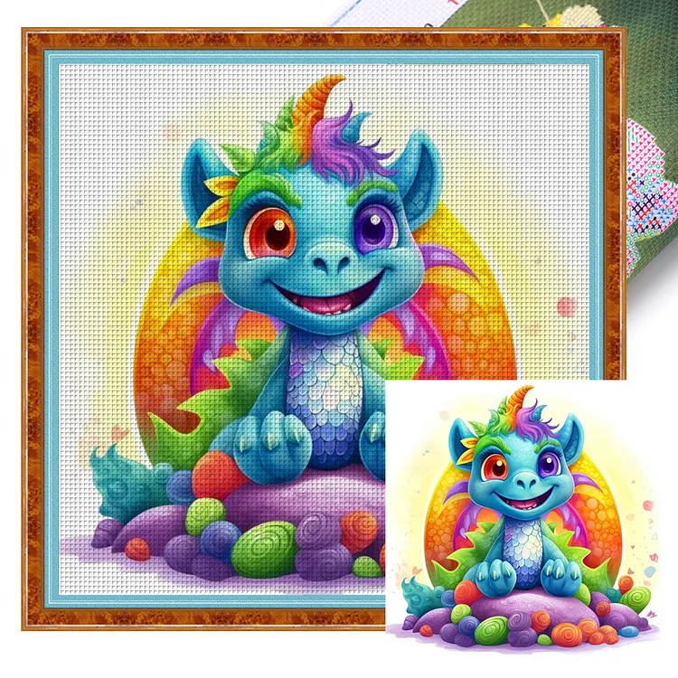 【Yishu Brand】Easter Egg Dragon (40*40cm) 11CT Stamped Cross Stitch gbfke
