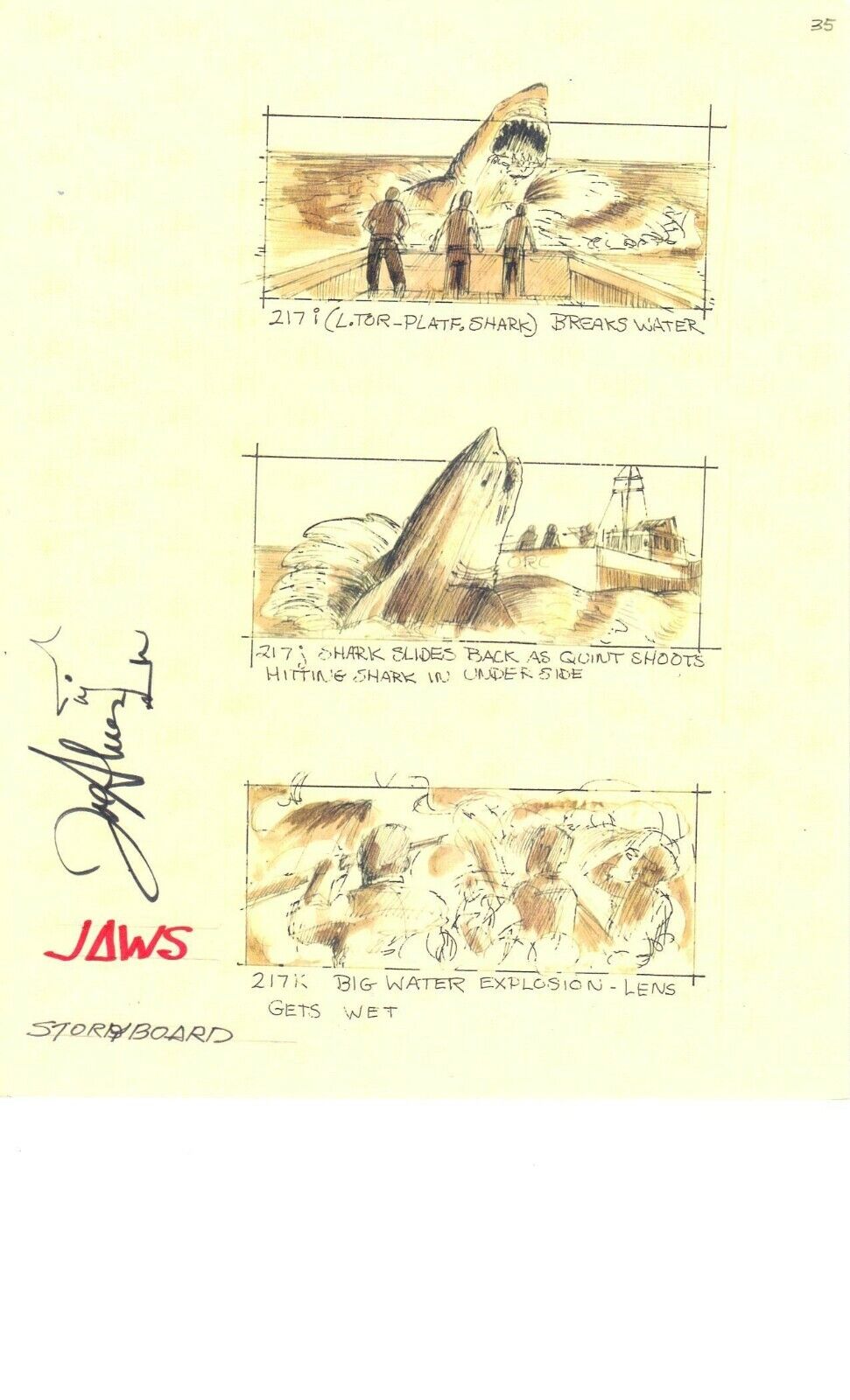 Joe Alves Jaws Conceptual Artwork Signed original 8x10 At Hollywoodshow 9