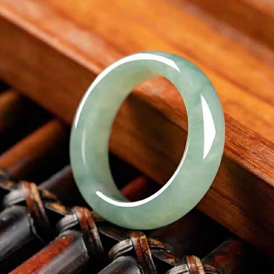 Natural Burmese Grade A Jadeite Rings - Icy Jade Couple Rings for Men and Women - Elegant and Classic Circular Design