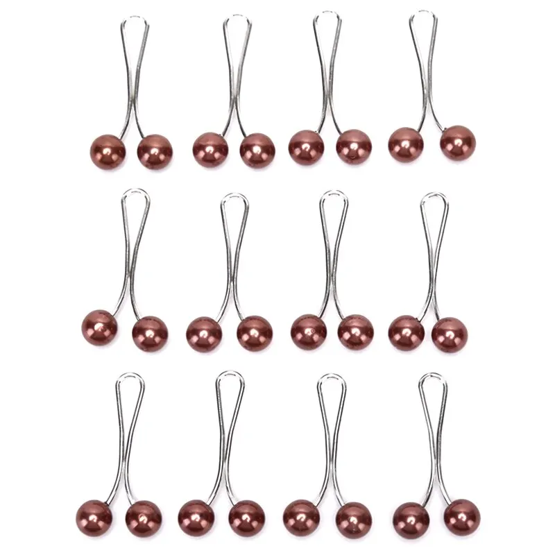 12pcs Lady Muslim Scarf Hijab Clips Pearl Scarf Brooch Pin Shawl Scarf Head Scarf Holder