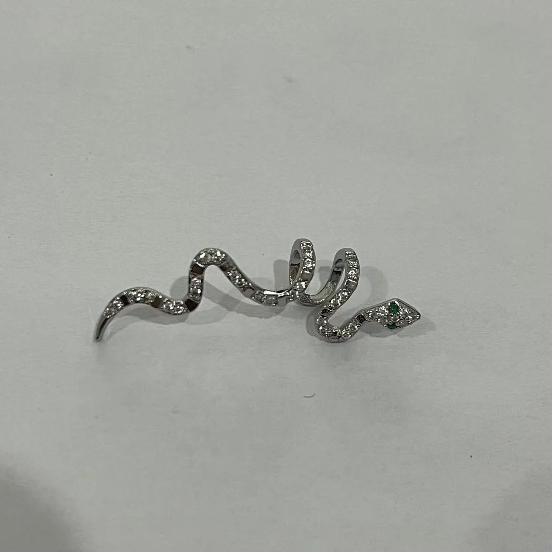 Snake Ear Bone Clip Gold Plated Zirconia Earrings